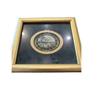 White House 200th Anniversary Framed Ornament 1792-1992 in Gold Frame